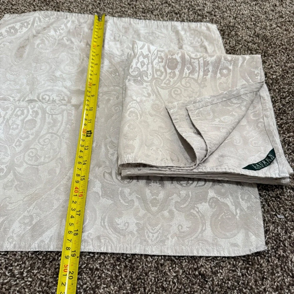 Lauren Ralph Lauren Damask gray silver Cloth square Napkins Set of‎ 4 Elegant